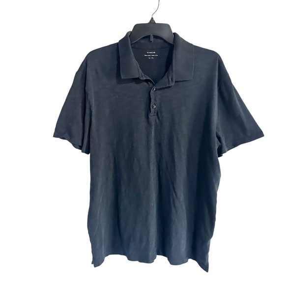 Vince Men's Dark Gray Short Sleeve Slub Polo Size XL - Picture 3 of 7